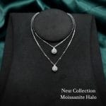 Dây chuyền bạc nữ mặt halo nhỏ đính đá
