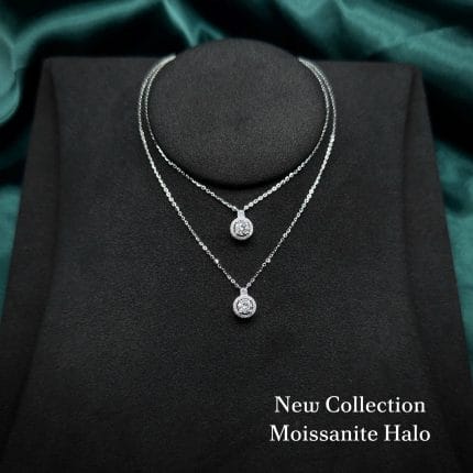 Dây chuyền bạc nữ mặt halo nhỏ đính đá