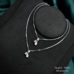 Dây chuyền bạc nữ đính đá đôi