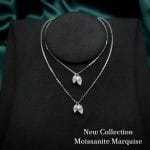 Dây chuyền bạc nữ mặt đá marquise