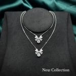 Dây chuyền bạc nữ mặt nơ đính đá