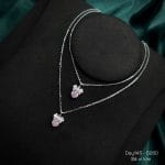Dây chuyền bạc nữ đá hồng baby pink
