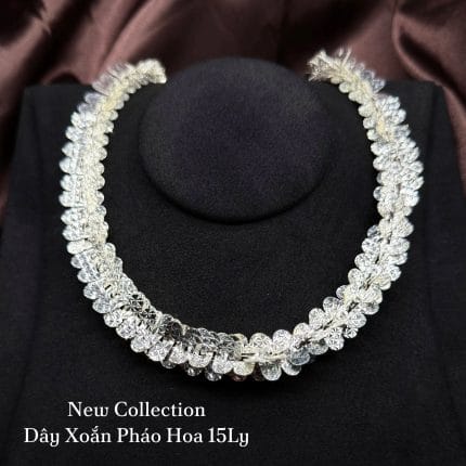 dây chuyền bạc xoắn pháo hoa 15Ly bản lớn sang trọng