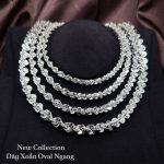 dây chuyền bạc xoắn oval ngang nhiều size sang trọng