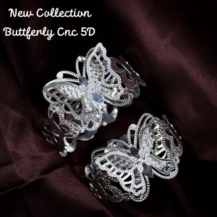 vòng tay bạc Butterfly CNC 5D cánh bướm sang trọng