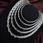 dây chuyền bạc xoắn vuông móc máy nhiều size