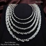 dây chuyền bạc xoắn vuông móc máy nhiều size