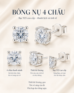 bông tai nụ 4 chấu và 6 chấubông tai nụ 4 chấu và 6 chấu