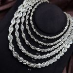 dây chuyền bạc xoắn tròn mắt mèo nhiều size