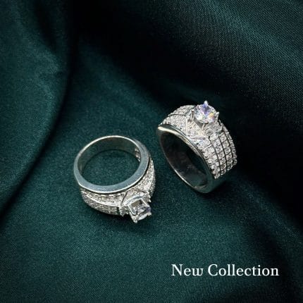 nhẫn bạc nam xoàn bản lớn mặt vuông phối đá dọc sang trọng