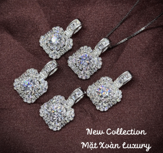 mặt dây chuyền xoàn nhỏ bạc