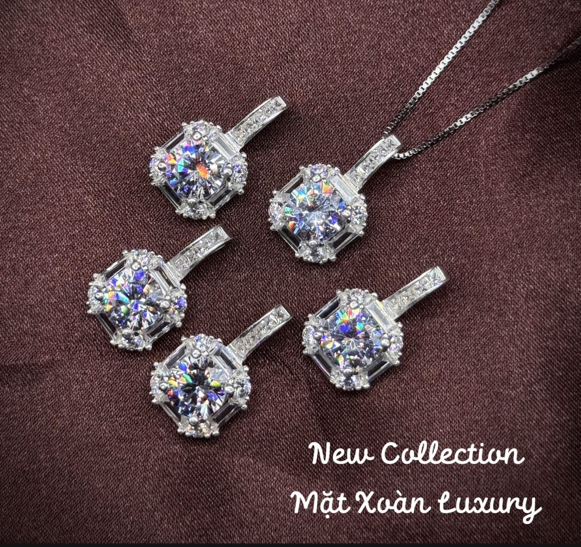 mặt dây chuyền xoàn nhỏ bạc