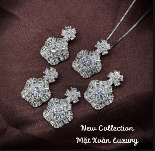 mặt dây chuyền xoàn nhỏ bạc