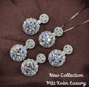 mặt dây chuyền xoàn nhỏ bạc
