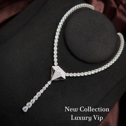 dây chuyền bạc mặt kim cương luxury sang trọng