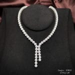 dây chuyền bạc luxury dáng rủ đính đá sang trọng