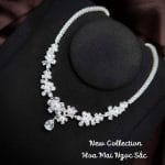 dây chuyền bạc hoa mai ngũ sắc đính đá sang trọng