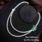 dây chuyền bạc hoa mai đính đá sang trọng