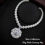 dây chuyền bạc halo luxury đính đá sang trọng