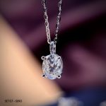 Bộ Trang Sức Bạc Moissanite Oval