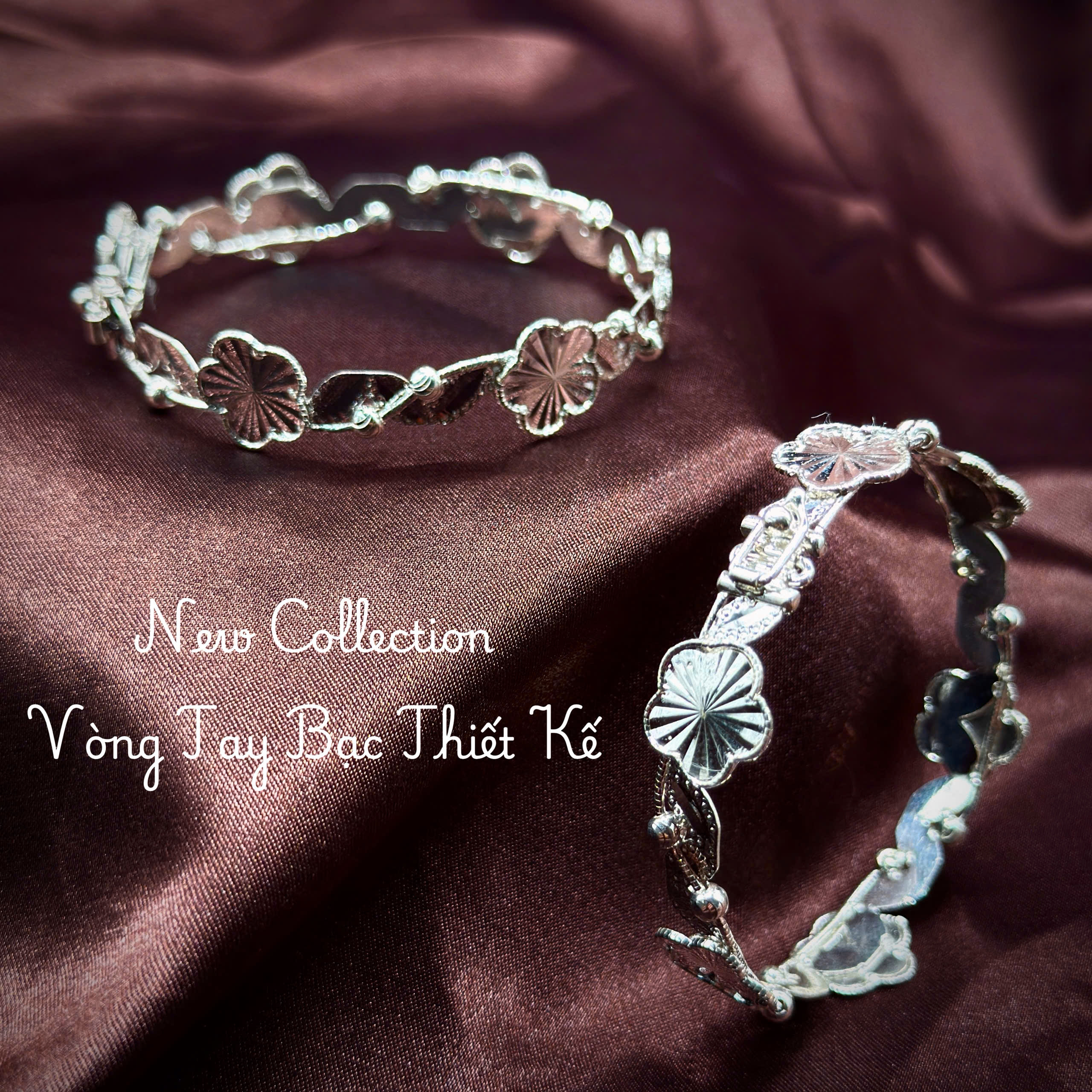 vòng tay bạc VONG133, vòng tay bạc nữ, vòng tay bạc họa tiết hoa, vòng tay bạc cắt tia, vòng tay bạc thiết kế, vòng tay bạc thanh mảnh, vòng tay bạc sỉ, nguồn hàng vòng tay bạc