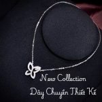 dây chuyền bạc bướm cách điệu Moissanite