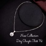 dây chuyền bạc mặt tròn viền kép Moissanite