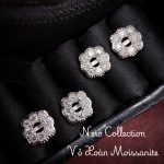 vỏ bông tai Moissanite 5ly xi kim