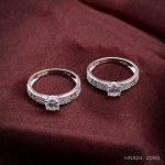 nhẫn bạc nữ đá chủ tròn họa tiết oval