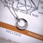 dây chuyền bạc mặt tròn rỗng Moissanite