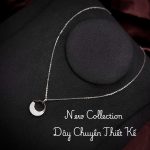 dây chuyền bạc mặt tròn rỗng Moissanite