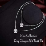 dây chuyền bạc nữ DAY45 mặt hoa bốn cánh đính đá