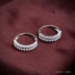 nhẫn bạc nữ đính đá chữ nhật bản ngang