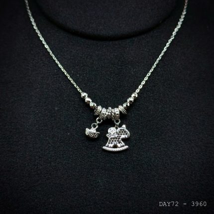 dây chuyền bạc nữ DAY72 charm ngựa bập bênh