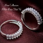 nhẫn bạc nữ đính đá chữ nhật bản ngang