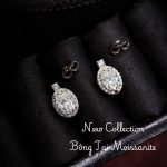 bông tai Moissanite oval B272