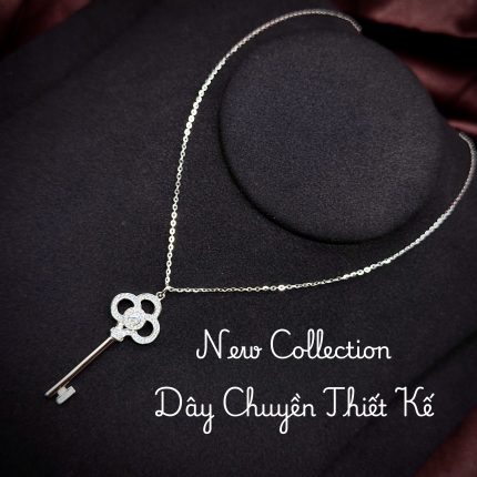 dây chuyền bạc chìa khóa Moissanite