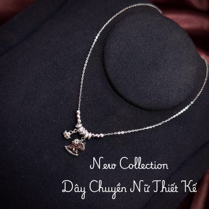 dây chuyền bạc nữ DAY72 charm ngựa bập bênh