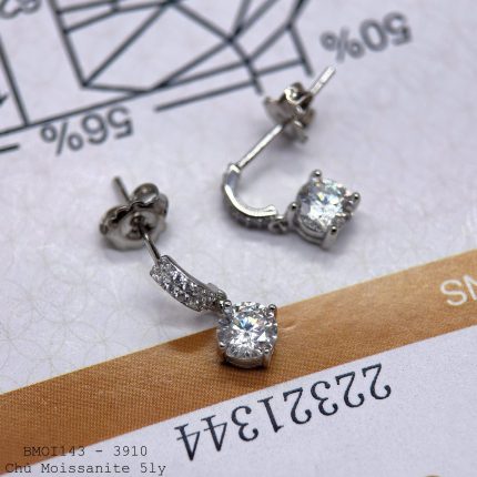 bông tai Moissanite 5 ly BMOI143