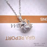dây chuyền mèo chiêu tài Moissanite