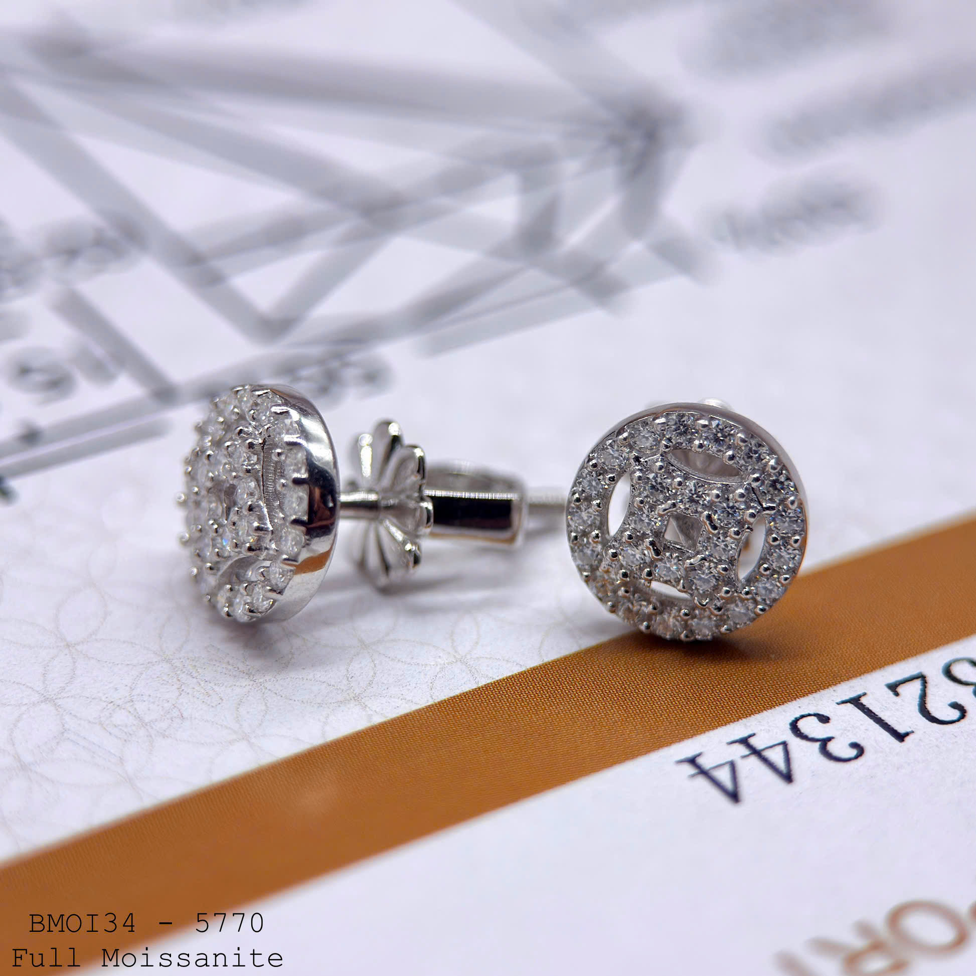 bông tai nữ full Moissanite BMOI34