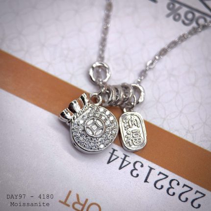 dây chuyền bạc túi tiền Moissanite