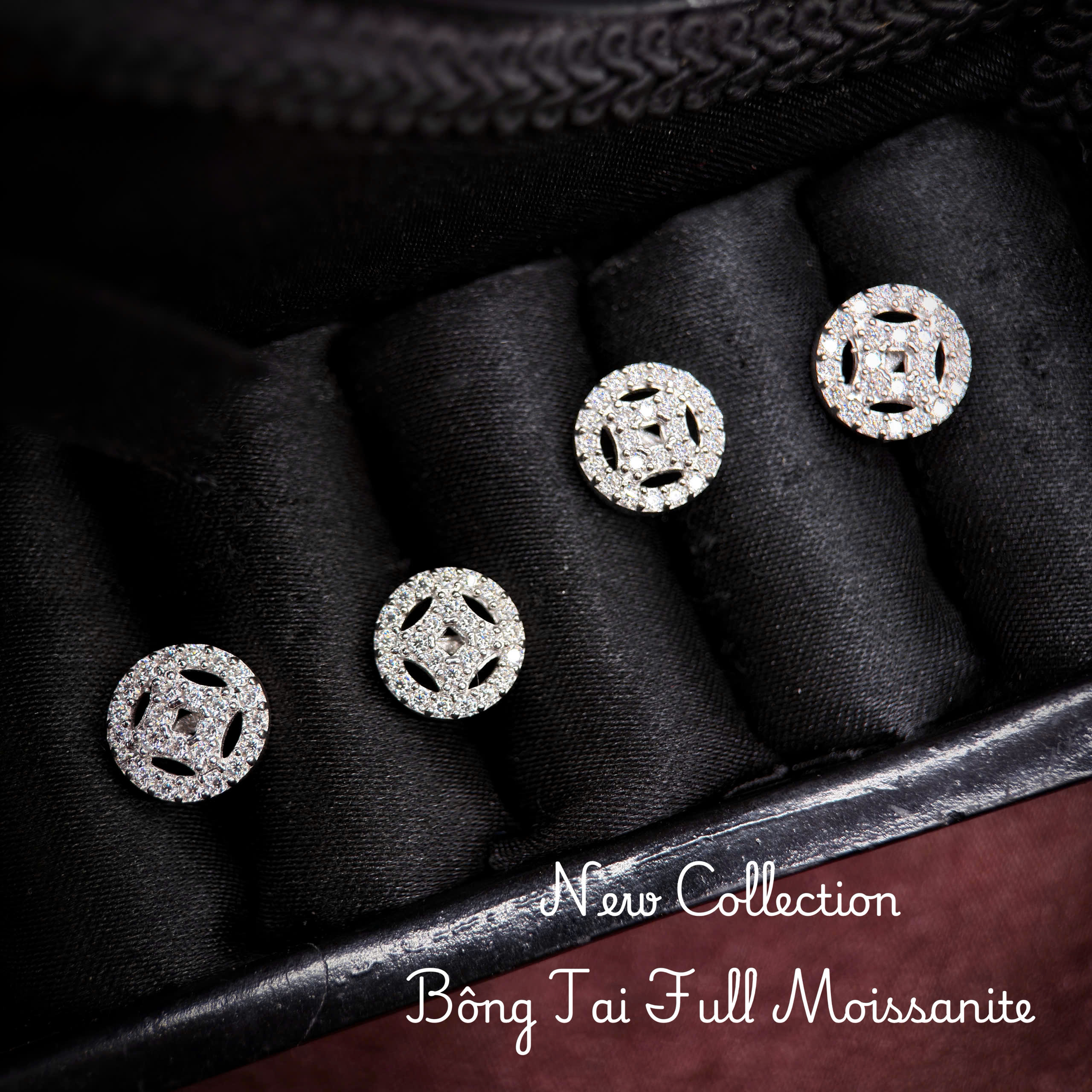 bông tai nữ full Moissanite BMOI34