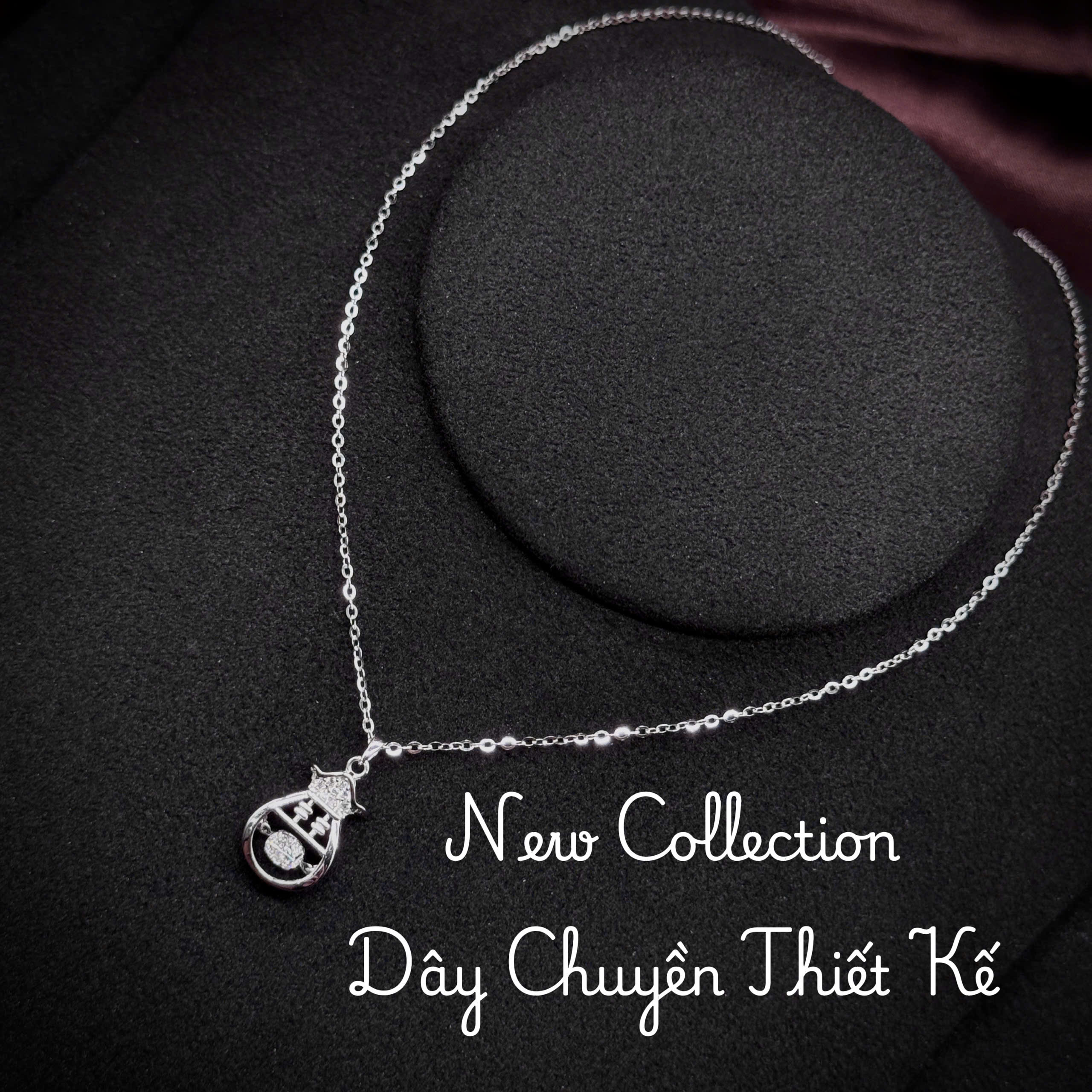 dây chuyền bạc đá treo Moissanite