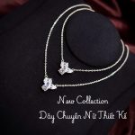 dây chuyền bạc nữ KTPSJ10 cụm 3 đá cắt giác