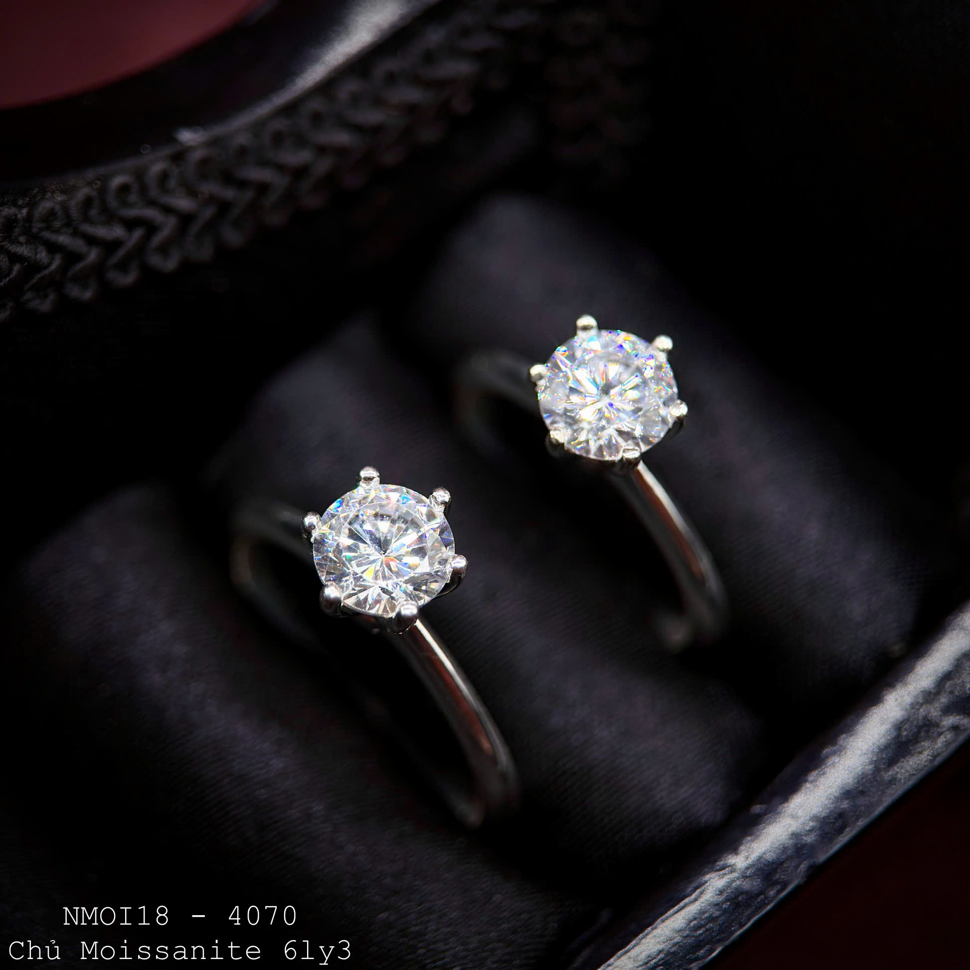 nhẫn nữ Moissanite NMOI18 chủ 6ly3 thiết kế 6 chấu