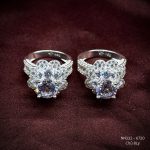 nhẫn bạc nữ hình hoa đá chủ 8 ly