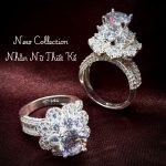nhẫn bạc nữ hình hoa đá chủ 8 ly