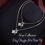 dây chuyền bạc nữ DAY44 charm hoa bốn cánh và chìa khóa