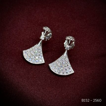 bông tai nữ mặt quạt xòe đính đá